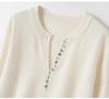 Women's Cashmere V-Neck Multi-Button Sweater - Slim Fit, Loose Knit, Base Layer