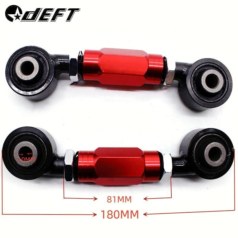 DEFT New Arrived Car Dog Bone Adjustable Control Arm Rear Adjustable Suspension Camber Kit For Honda Civic EK 96-00/EG 92-95 black-red