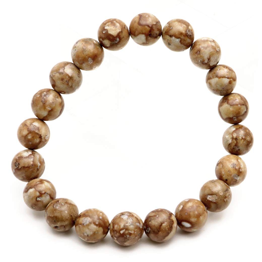 

Himekawa Medicinal Stone Bracelet 10mm Made in Niigata Prefecture Japanese Famous Stone with Certificate Inner Diameter 17cm [GOLD STONE] Itoigawa, бежевий