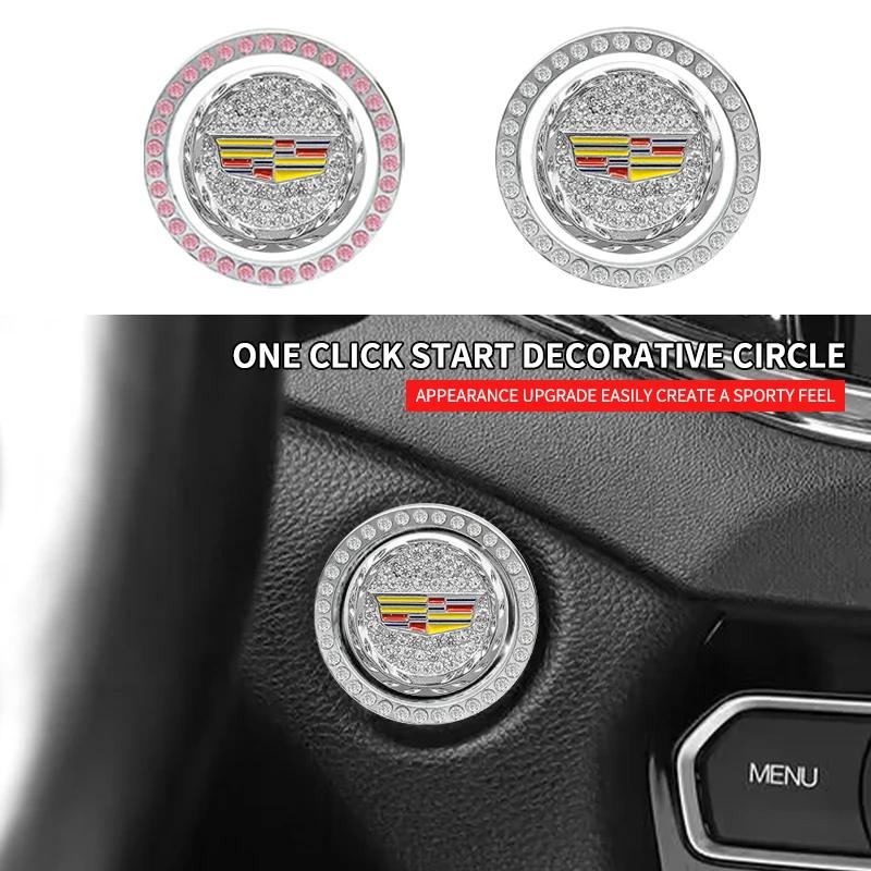 Car Bling One-Click Start Stop Engine Ignition Ring Sticker for Cadillac SRX Escalade CTS BLS ATS DTS XTS SLS XLR V Deville CT5