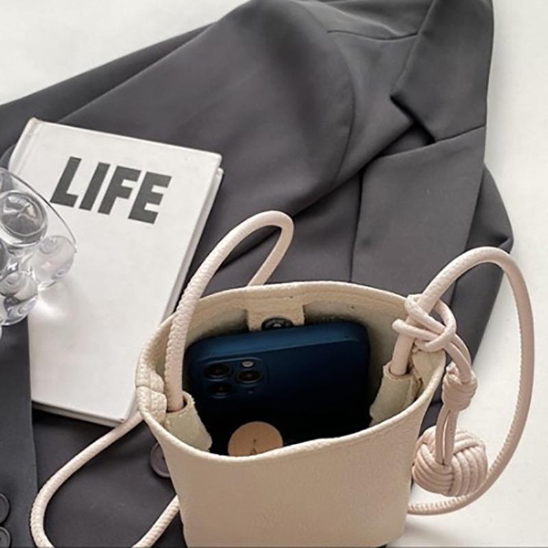 Kvinner Lær Liten Crossbody Veske Designer Mobiltelefonveske Lett Skulderveske Dame Reiseveske