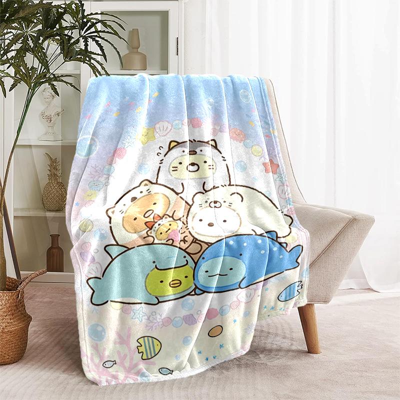 1pc Blanket Sumikko Gurashi1 Print Design, Lightweight Blanket for Sofa, Bed- Soft &Warm, Gift for All Seasons like Christmas, Halloween