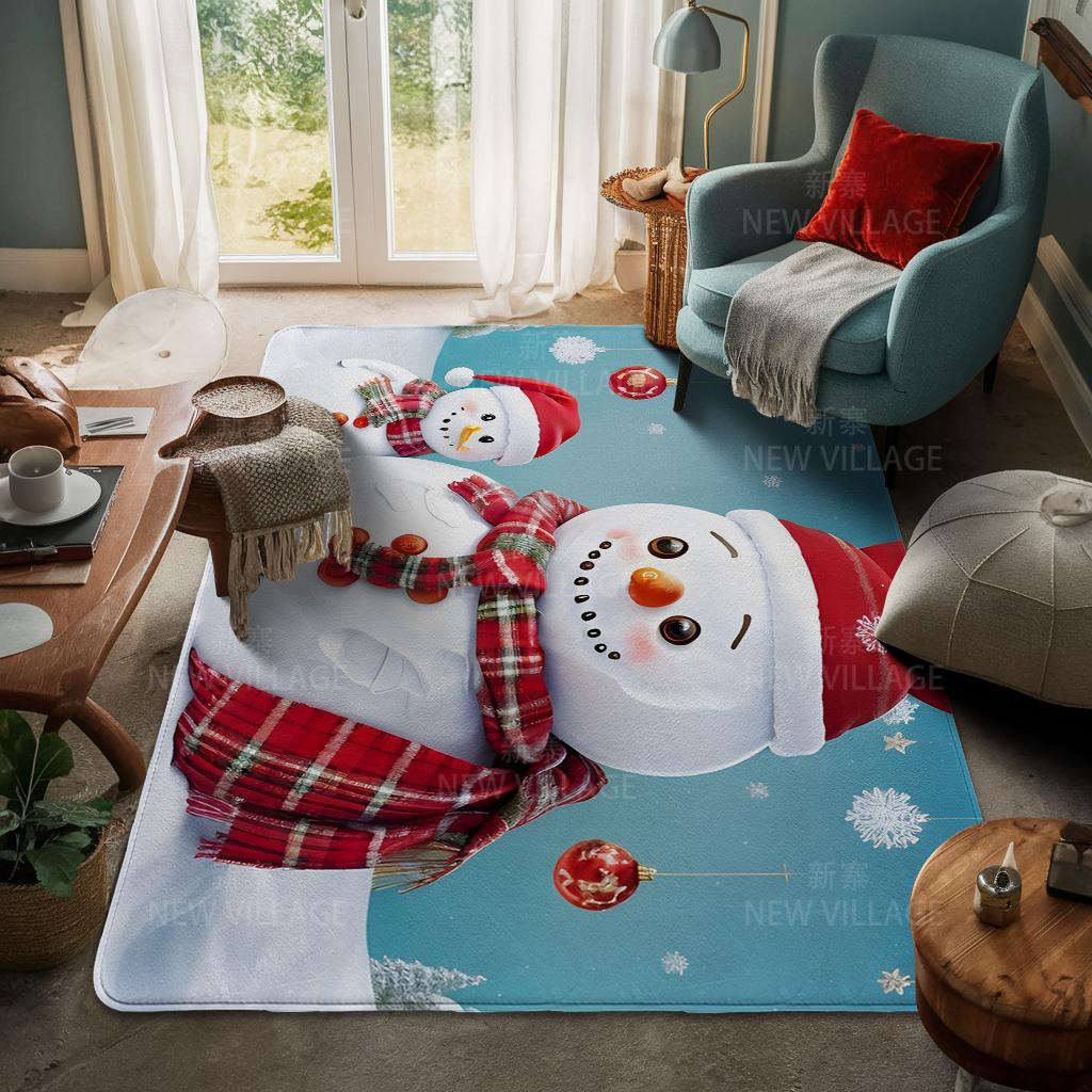 House Entrance Carpet Home Door Mat Living Room Bath Foot Bathroom Non-slip Water Absorption Rugs Bath Merry Christmas Winter