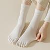 Spring Autumn Five Fingers Women Socks Japan Style Solid Colour Ladies Split Toe Sports Cotton Socks