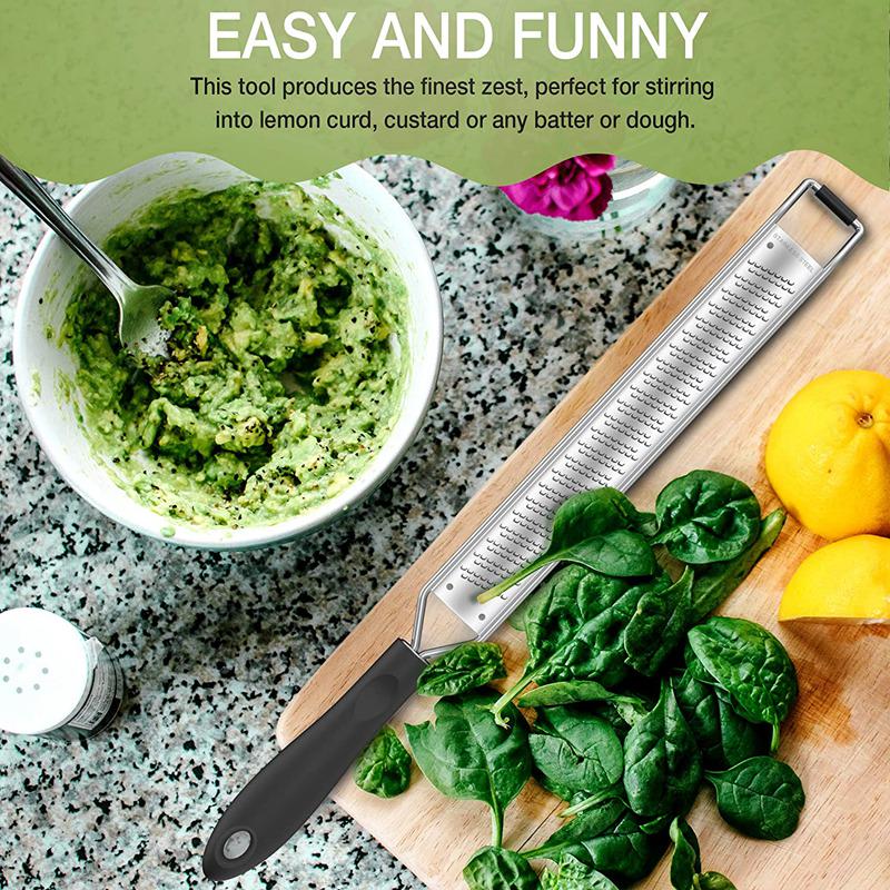 Zitronenschaber und Käsereibe – Edelstahl – Küchenwerkzeug, Muskatnuss, Schokolade, Gemüse, Obst, Spülmaschine