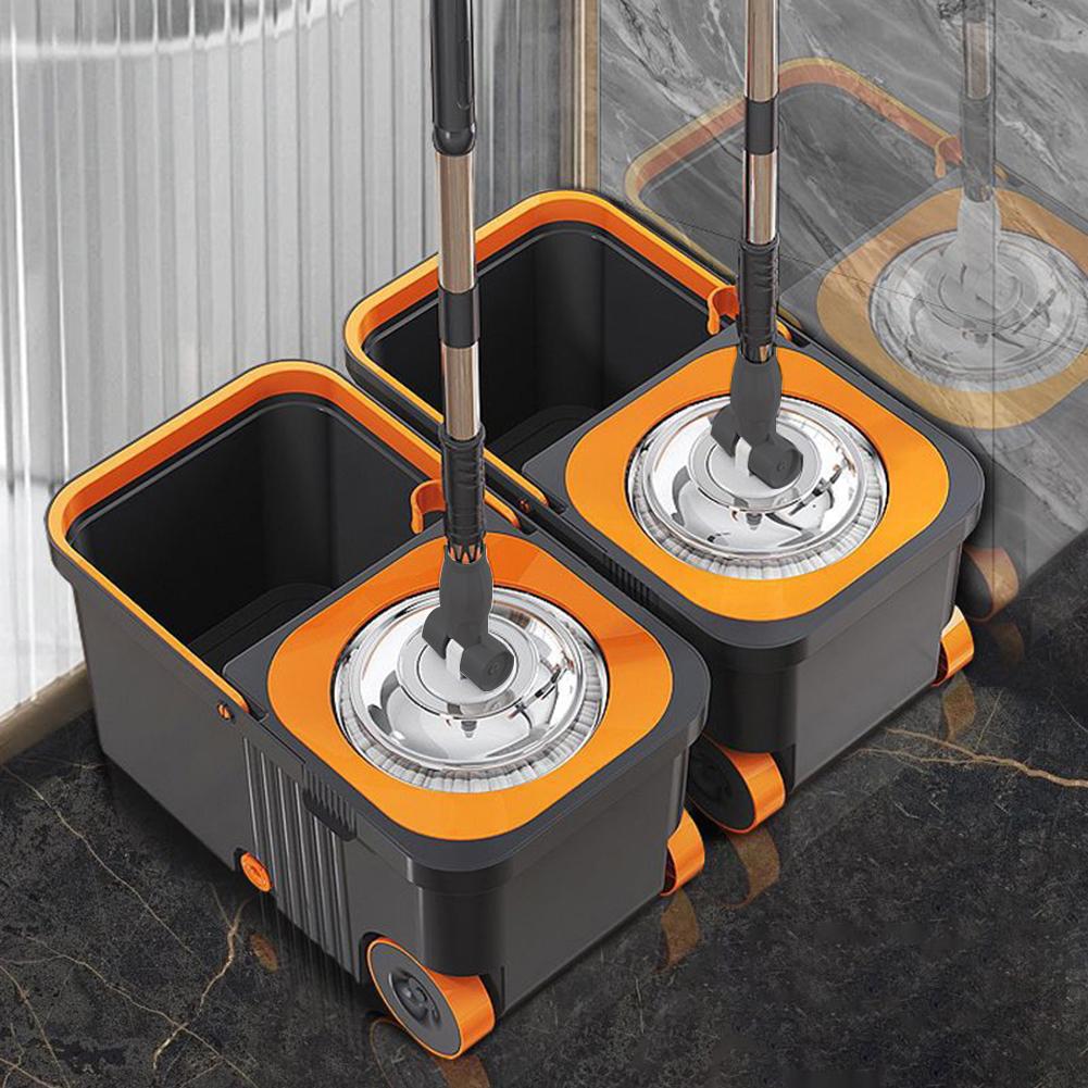 Automatic Spin Mop Bucket Set with 6 Extra Refills Heads Extended Handle Microfiber Floor Cleaner Household Home Cleaning Tools