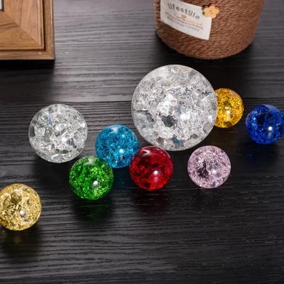30mm 40mm 50mm 60mm Ice Cracked Crystal Glass Ball Fountain Bonsai Water Feature Decoration Ornaments Rockery Ornaments