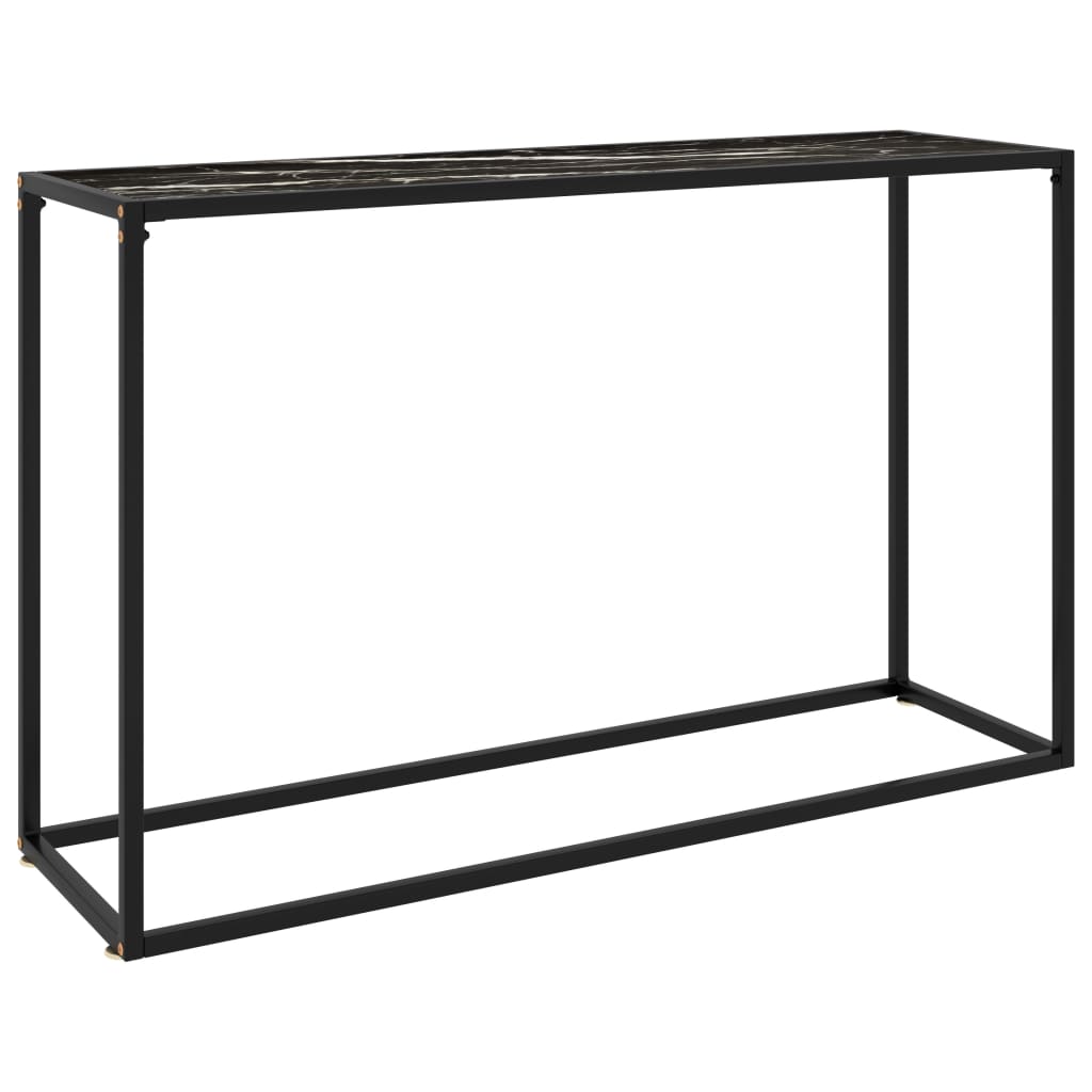 Console Table Black 120x35x75 Cm Tempered Glass