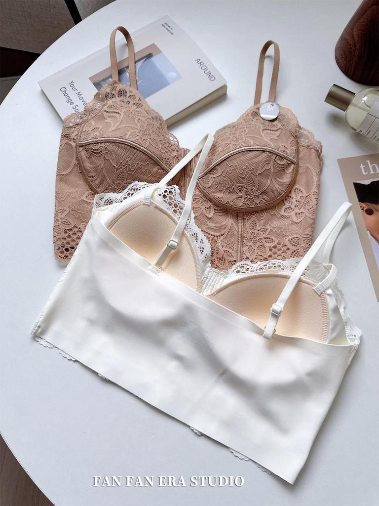 Spring/Summer 2026 Sexy Lace Strapless Padded Bra Vest for Women