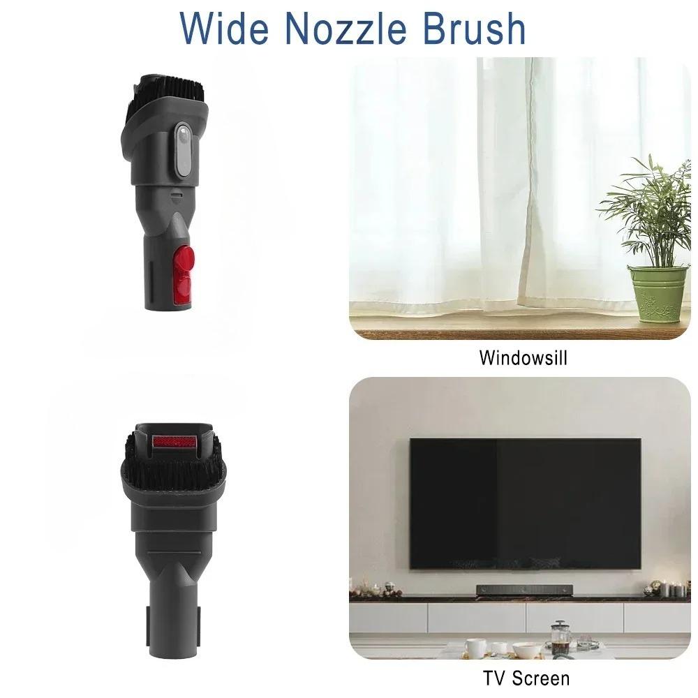 Vacuum Cleaner Flat Suction Nozzle Head For Dyson V7 V8 V10 V11 V12 V15 Mattress Brush Head Round Brush Soft Brush Parts