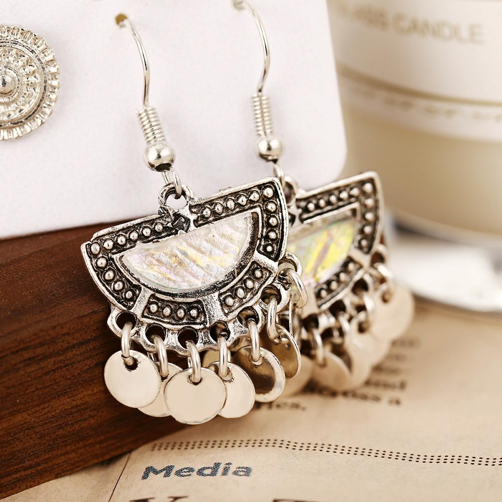 9Pairs/Set Women Retro Elegant Alloy Bright Fashion Earrings