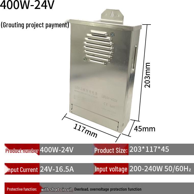 Weather-Resistant 12V/24V High-Power Transformer with Waterproof Switching Power Supply