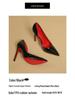 Women's Black Stiletto High Heels with Red Bottom, Side Cutout, and Pointed Toe - 2025 New Patent Leather Nightclub Shoes