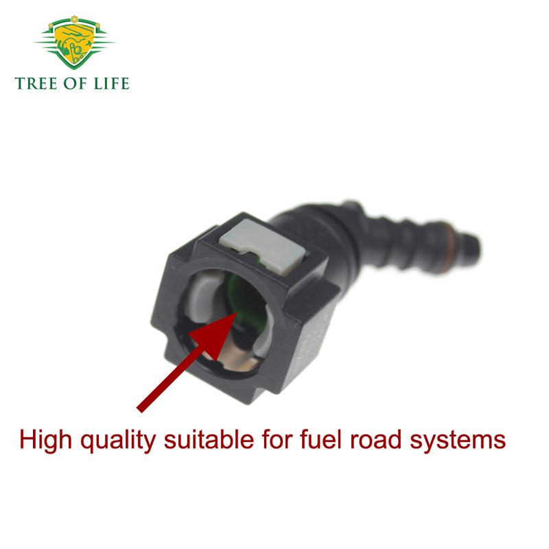 Car Fuel Line Coupler Hose 7.89mm/ID6 45° Plastic Pipe Coupler Quick Disconnect Release Connector Rubber Nylon Hose Accessories
