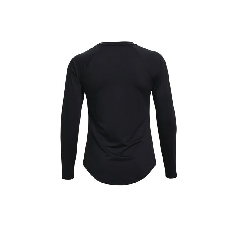 Under Armour Casual Round Neck Running Training Long Sleeve T-Shirt Women Tops Black 1368179-001
