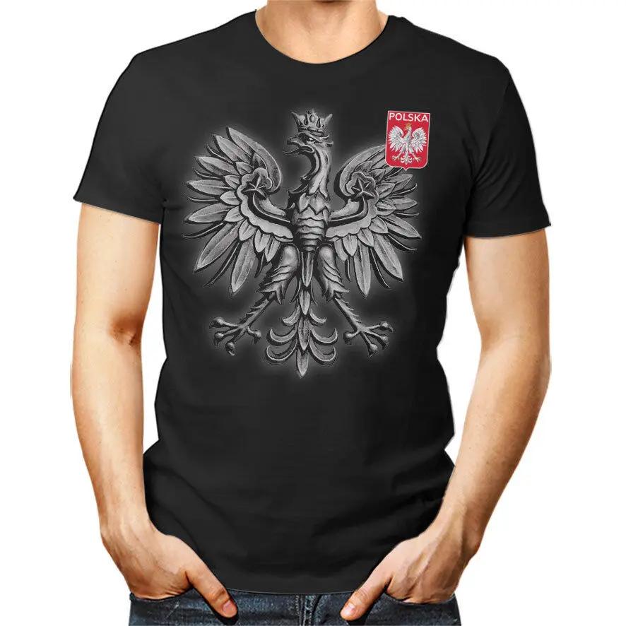 Polsko Poland Patriotické tričko Polské reprezentace Pánské tričko Krátký rukáv Ležérní 100% bavlna Kulatý výstřih Letní trička