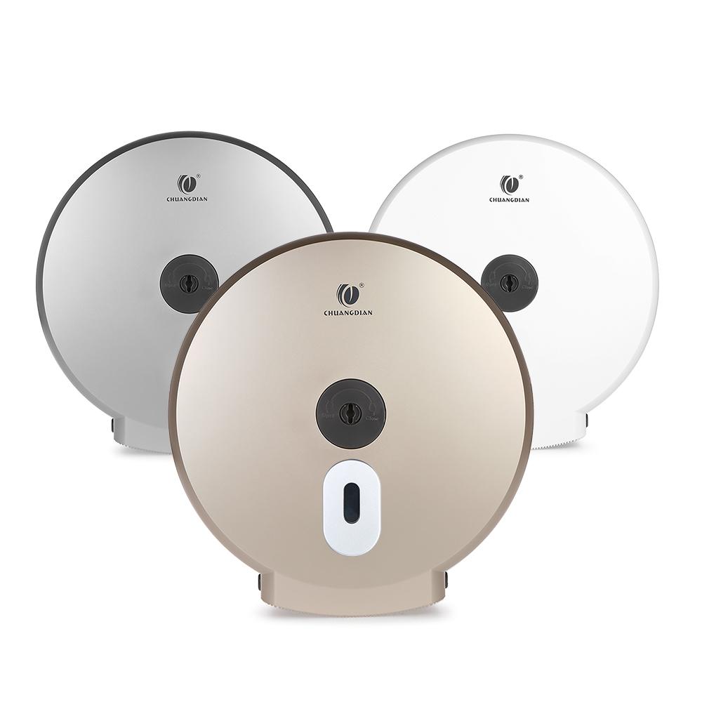 CHUANGDIAN Veggmontert vevsdispenser for baderom Rund papirhåndkleholder Papirhåndkledispenser