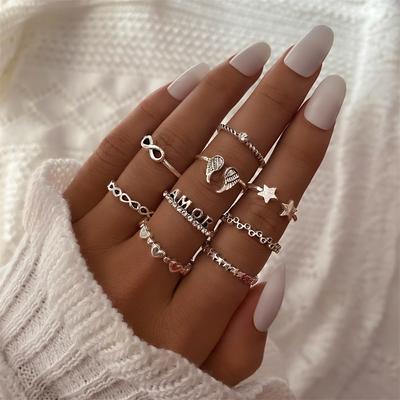 Women's Fashion Bohemian Combination Ring Elegant Ring Set Gift