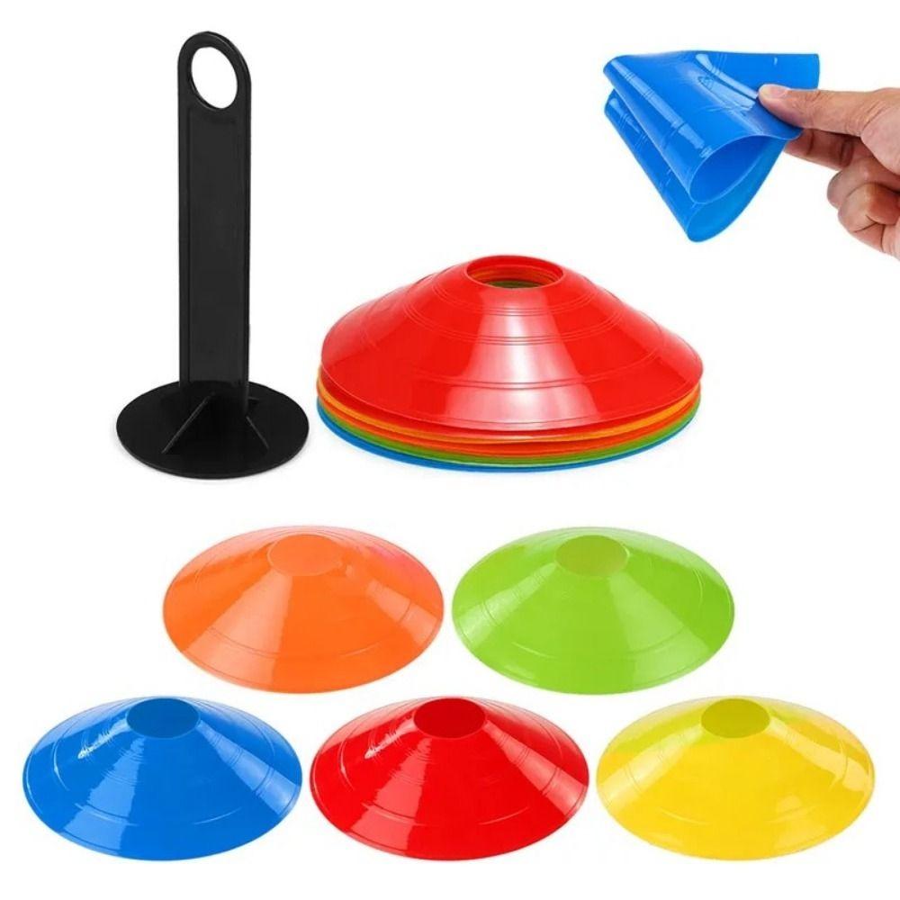 25/50Pcs Colorful Soccer Disc Cone Set Flexible Durable Training Marker Cones with Carrying Bag with Stand Soccer Cones