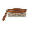 Gucci Emblem Logo Print Coated Canvas Card Holder Women Accessories Beige Brown 819121-FAD6L-9758