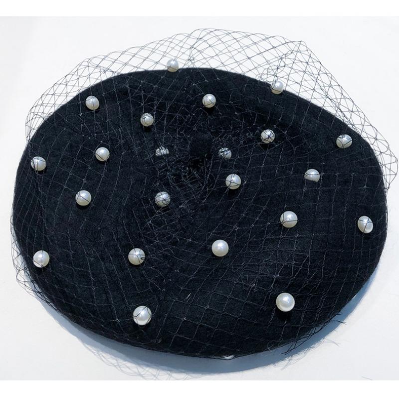 Women S Mesh Lace Beret Vintage Retro Large Head Size French Style Hat