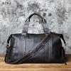 NZPJ Vintage Leather Men Travel Bag Natural Cowhide Handbag Casual Shoulder Messenger Computer  Bag Large Capacity Luggage Bag