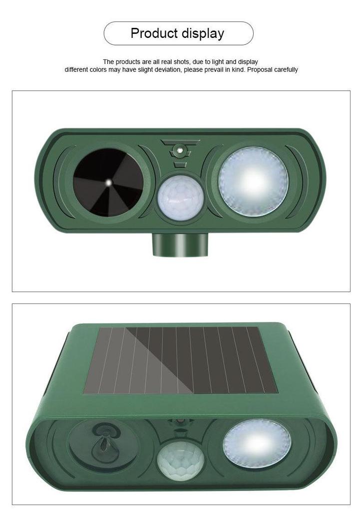 In-stock Multi-Functional Solar Ultrasonic Animal Repeller: Effective for Rats, Birds, Cats, and Dogs