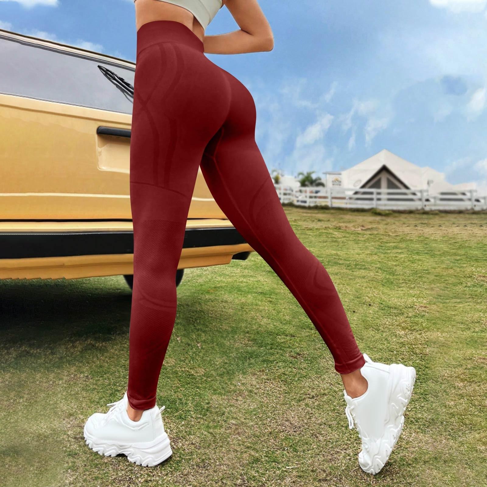 

Женские модные однотонные штаны для йоги с высокой талией, узкие спортивные штаны для фитнеса S