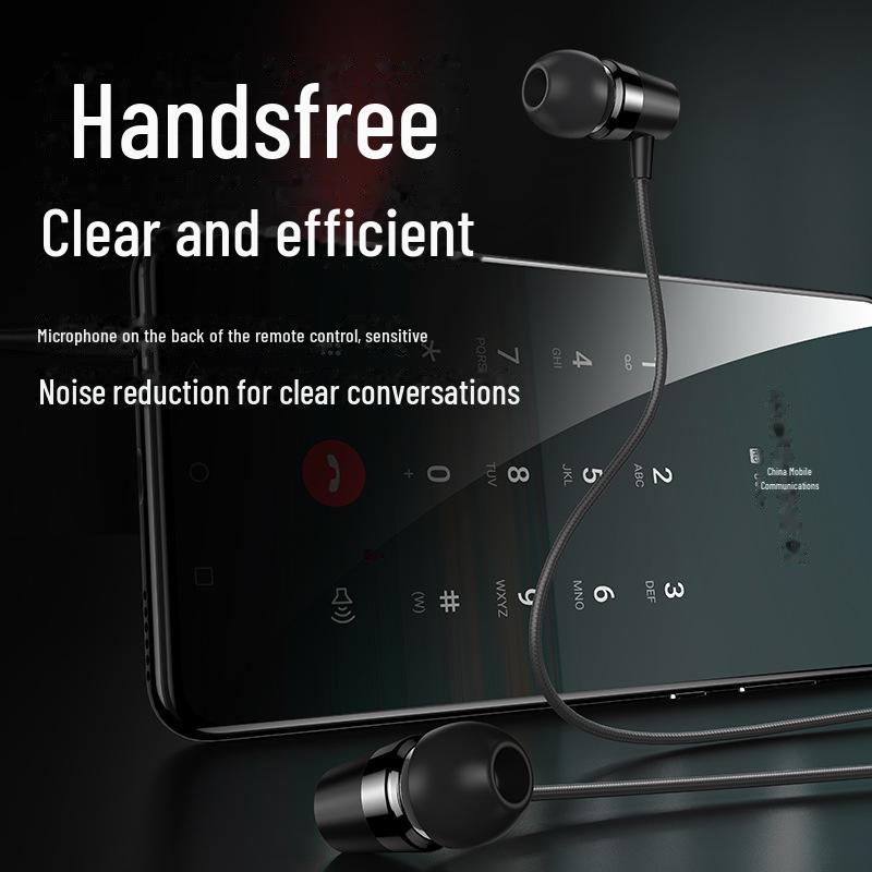 Kabelgebundene In-Ear-Kopfhörer von Youshengshi mit 3,5-mm-Klinkenstecker, kräftigem Bass, Rauschunterdrückung und integriertem Mikrofon für Mobilgeräte, Spiele und MP3.