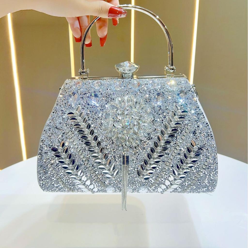 Luxury Women’s Evening Bag Glittering Diamond Decoration Party Handbags Elegant Women Chain Shoulder Bag Wedding Crossbody Bags