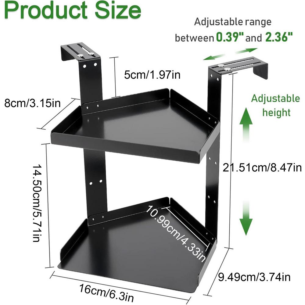 

Cubicle Shelves 2 Layers Organizer Height Adjustable Cubicle Storage Organizer with Hooks for Office Home Kitchen Bathroom