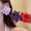 French Style Floral Stud Earrings Cloth Drop Earrings Elegant Rose Flower Earrings  Girls