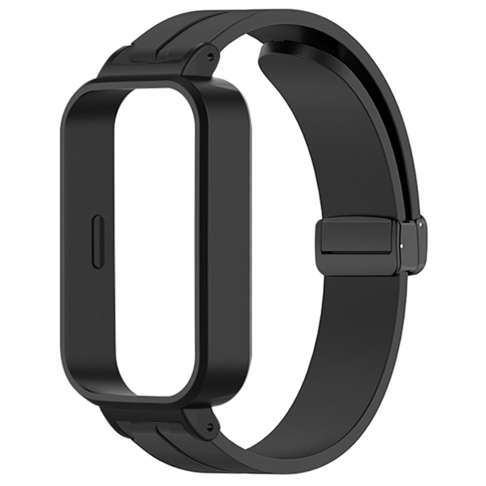 For Xiaomi Smart Band 9 Active/Redmi Band 3 Silicone Watch Band Magnetic Folding Buckle Wrist Strap