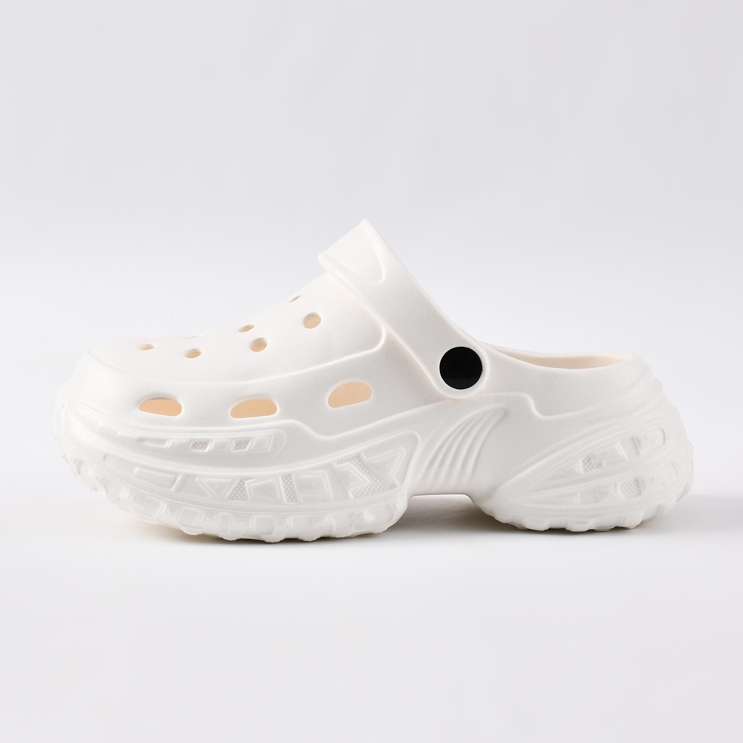 

thick-soled hole shoes women s new non-slip and deodorant EVA summer office bag head slippers women s outer wear 33-34 білий