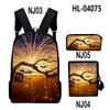 Iconic Distinctive Black Rock Shooter 3D Design 3pcs/Set Learner Bags Everyday Laptop Everyday Backpack Sling Carry Tote Pencil Pouch