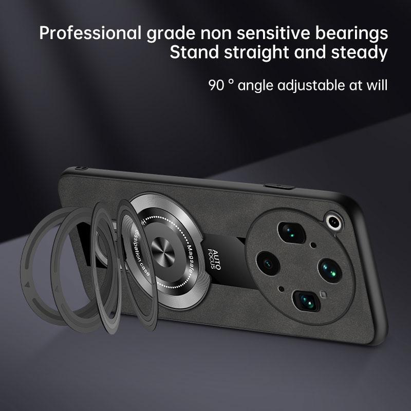 For OPPO Find X9 Ultra Wireless Charging Magnetic Ring Holder Phone Case For Find X9Ultra Soft Frame PU Leather Shockproof Cover
