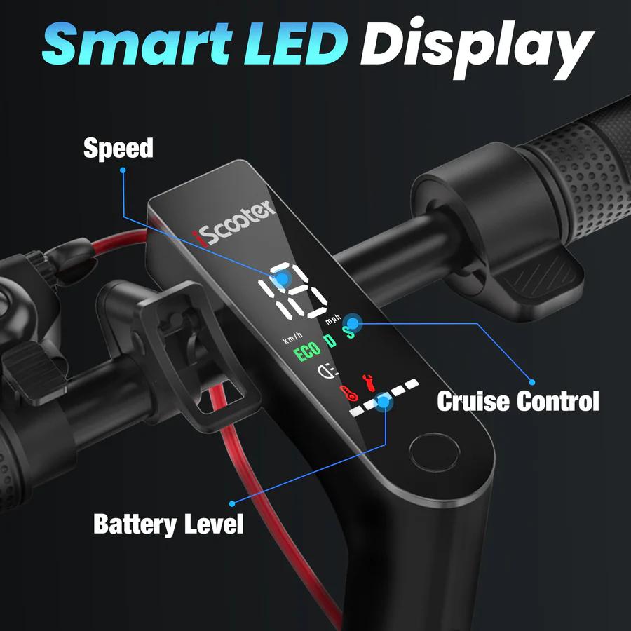 iScooter I8 350W Electric Scooter, 12kg Lightweight, 20km Range, 8.5" Air Tires, Foldable Design, IP54 Waterproof for Teens & Adults