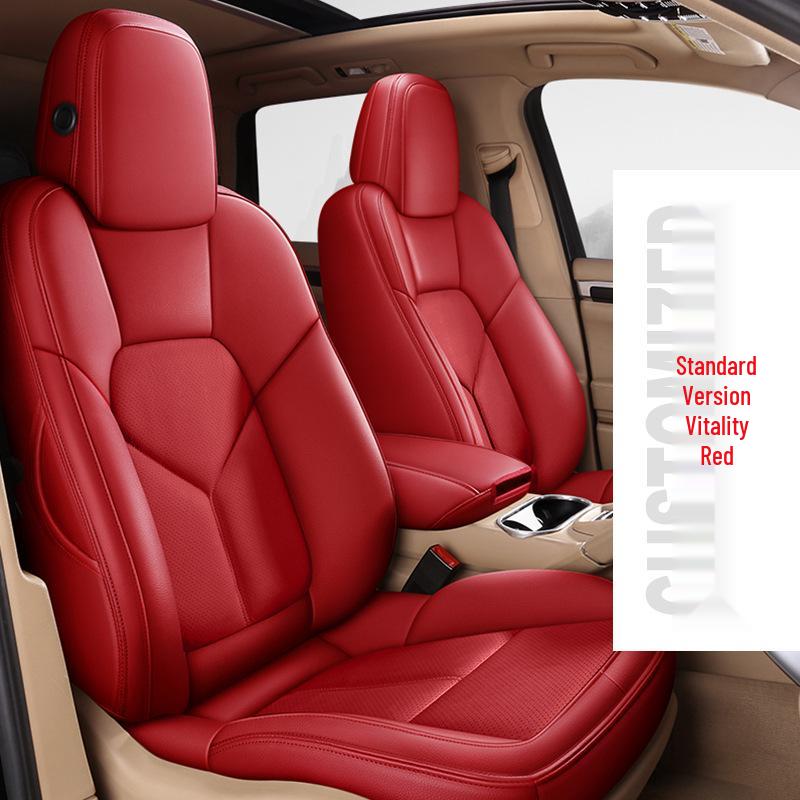 Full Coverage Genuine Leather Seat Cushion for BMW 5 Series and Porsche Cayenne