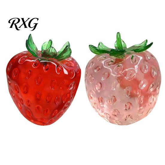 Soft Stress Ball Clear Strawberry Toy, Giant Red Pink Squeeze TPR Toy for Relieve Stress, Fake Fruit Sensory Fidget Relief Gadget