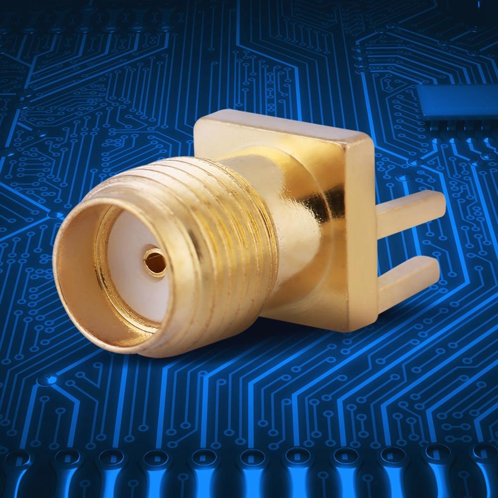 10PCS Copper SMA Female Connector 50 Ohm Impedance Gold Plated RF Connector 1.6mm Clip Edge RF Connector Adapter RF Applications