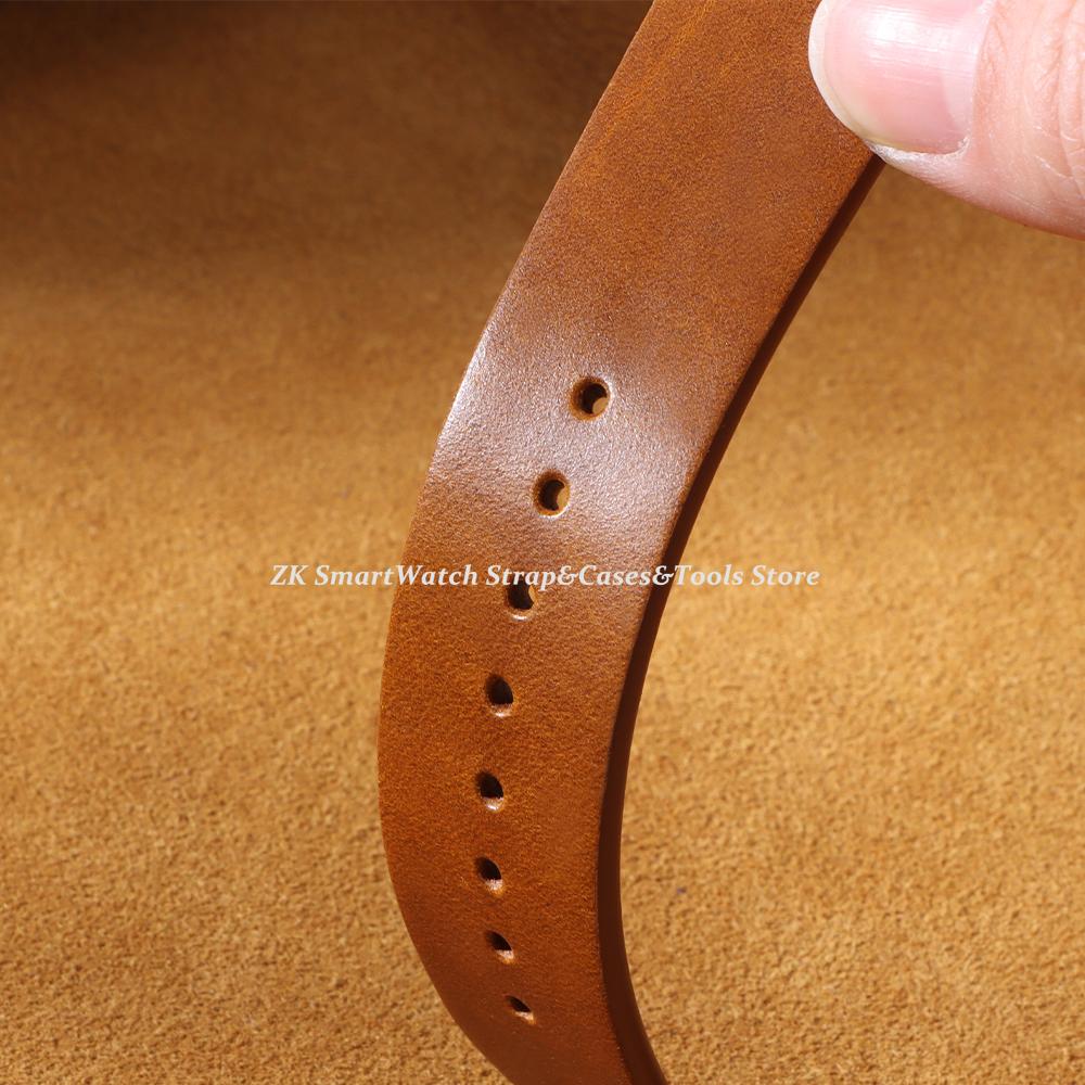 Handmade Stitching Cowhide Strap for Omega Bracelet Vintage Oil Wax Leather Watch Band 18/19/20/21/22/24mm for Seiko Wristband