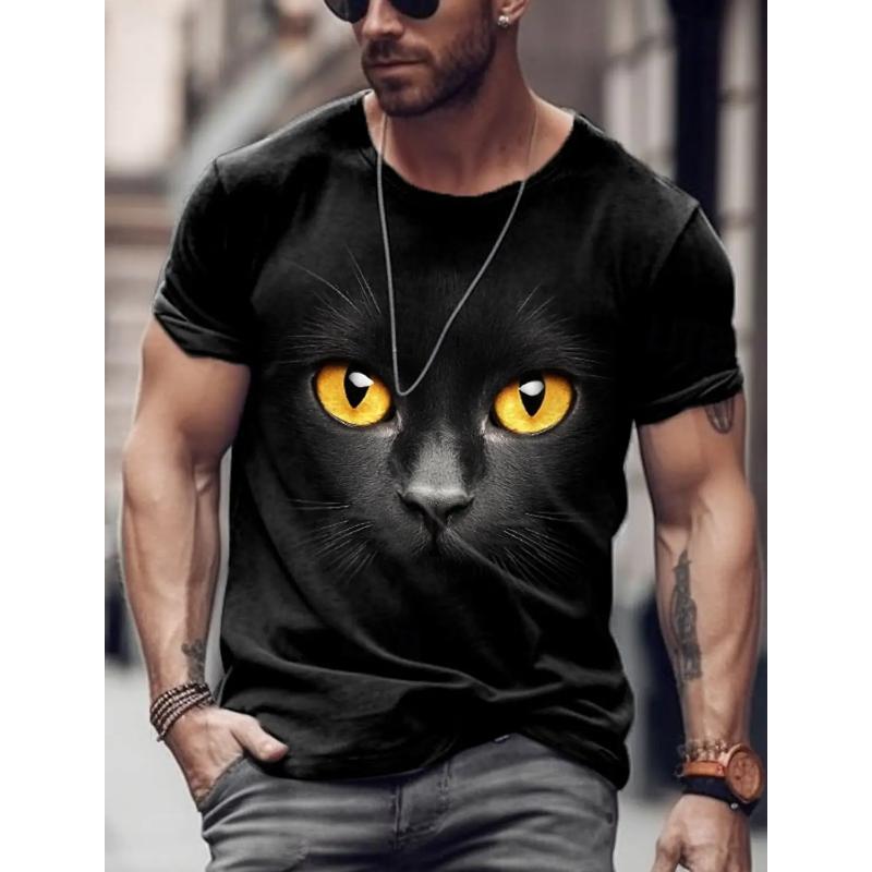 Mens T-shirts Men's Animal Funny 3D Print Round Neck T-Shirt Short Sleeve T-shirts