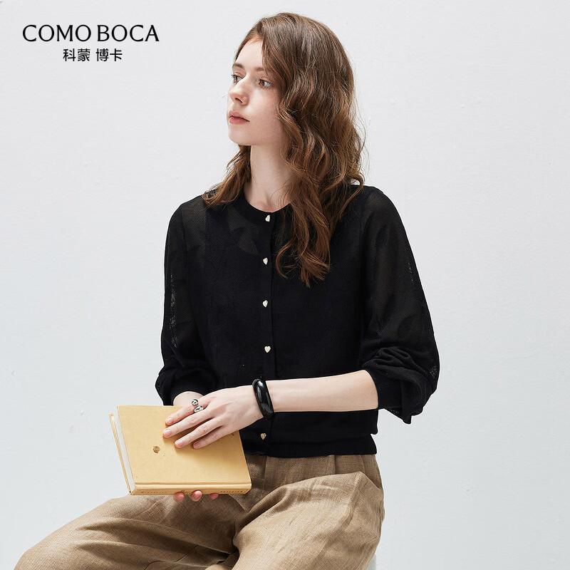 Comon Boca 2026 Spring/Summer Silk Blend Jacquard Knit Long-Sleeve Cardigan XL