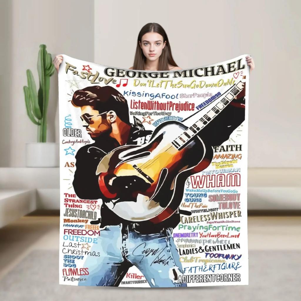 George Michael Blanket Premium Soft Fleece Throw for Winter  Cozy Couch Bed Kids and Adult Use  Patterned Blanket for Home