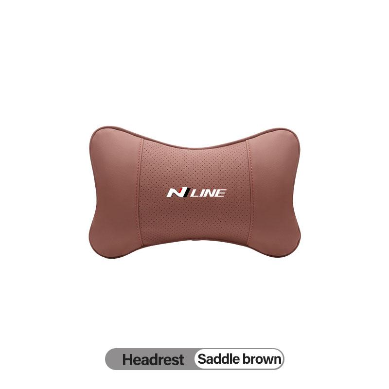 High-quality Leather Car Seat Headrest Memory Foam Comfort Pillow Auto Interior For Hyundai NLINE Genesis I30 I20 I10 Venue Getz PP18
