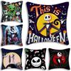 The Nightmare Before Christmas Pillow Covers Cartoon Sofa Decorative Home Double-Sided Printing Short Plush Cute Cushion Cover