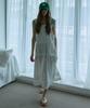 Opeundoeoseutyudio Pintuck Pleated Long Dress Ivory