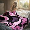 Retro Heart Swirl Flannel Blanket Warm Soft Halloween Christmas Decorative Couch Warm Cozy All-Season Gift