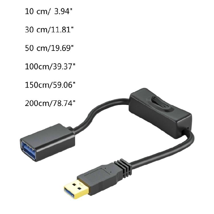 Data Sync Line USB3.0 Extender Cord USB Extension Cable Wire with ON OFF Switch