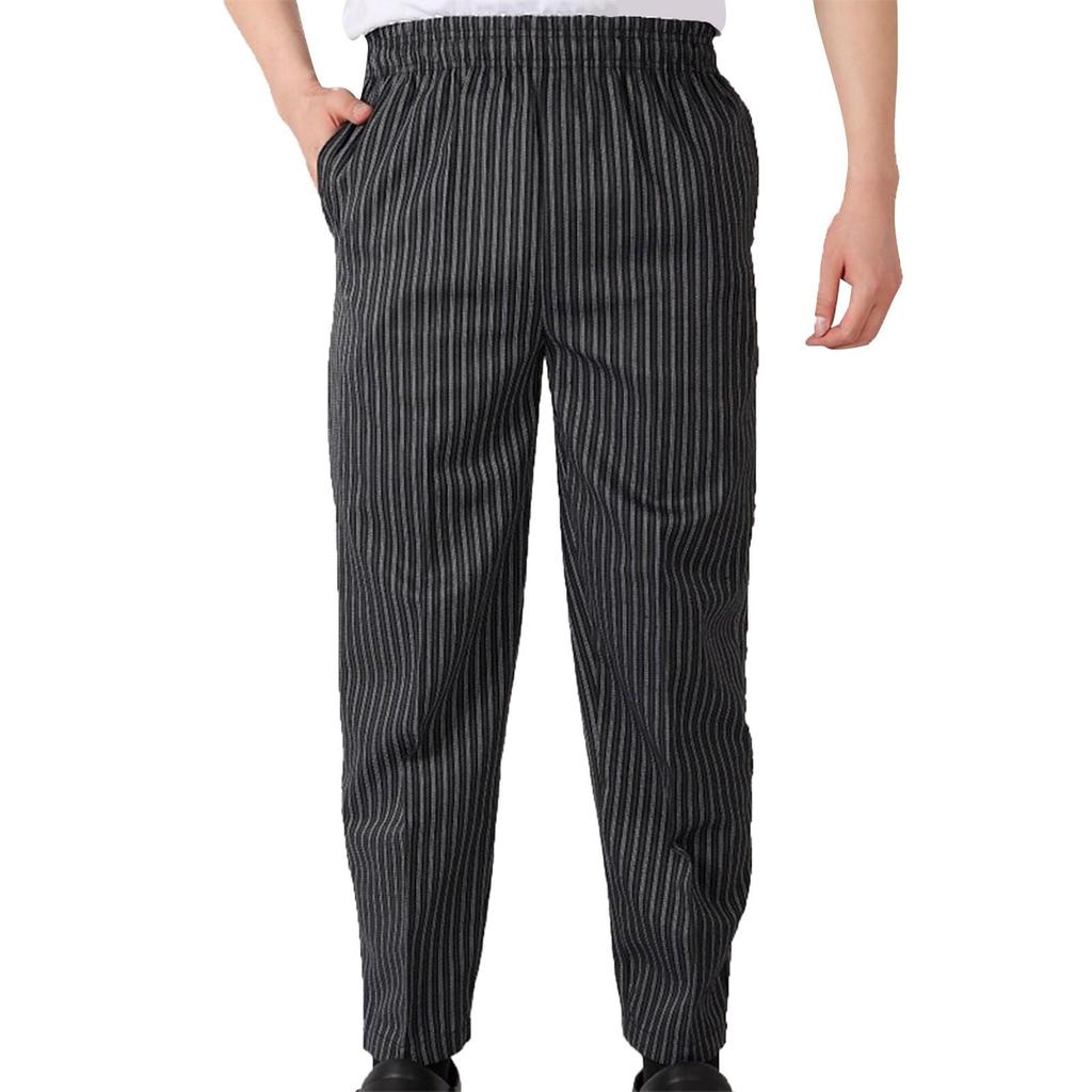 Hotel Uniform Pants, Kitchen Striped Chef Pants, Restaurant Waiter Elastic Pants